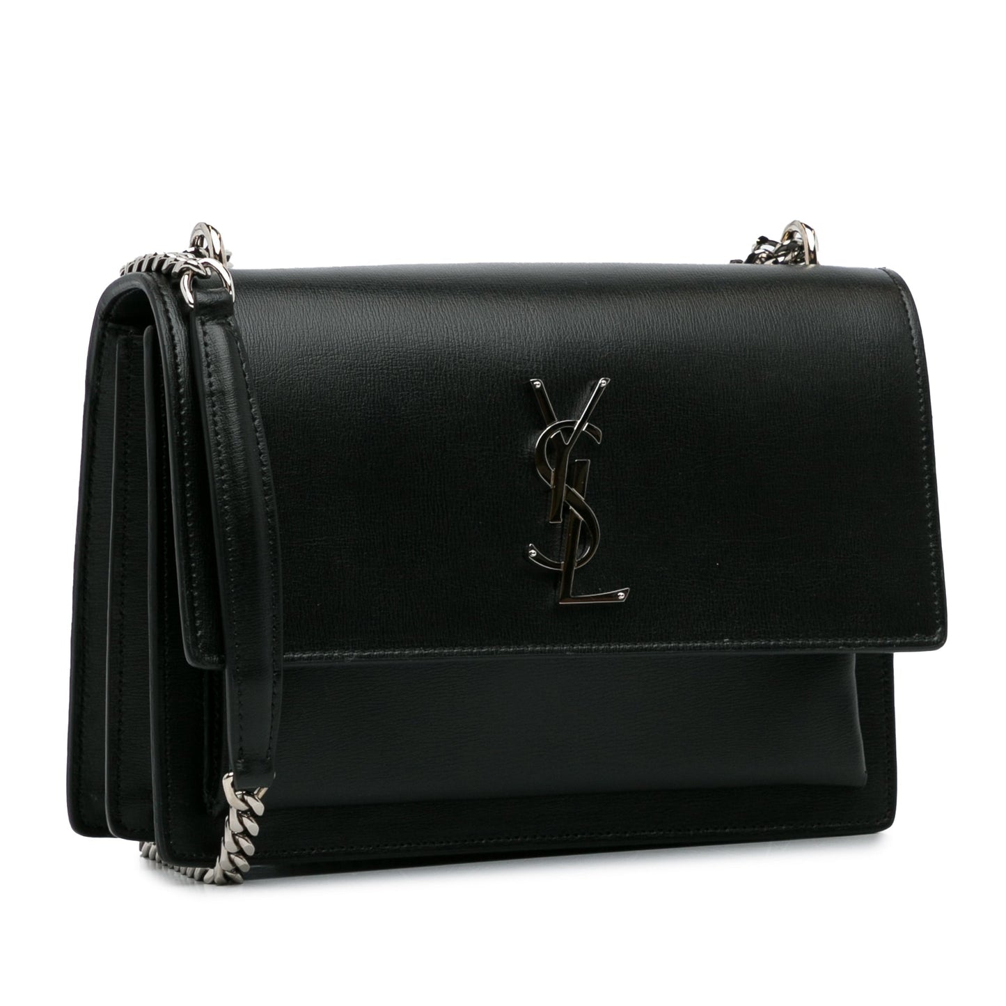 Yves Saint Laurent Sunset Medium Black Calfskin