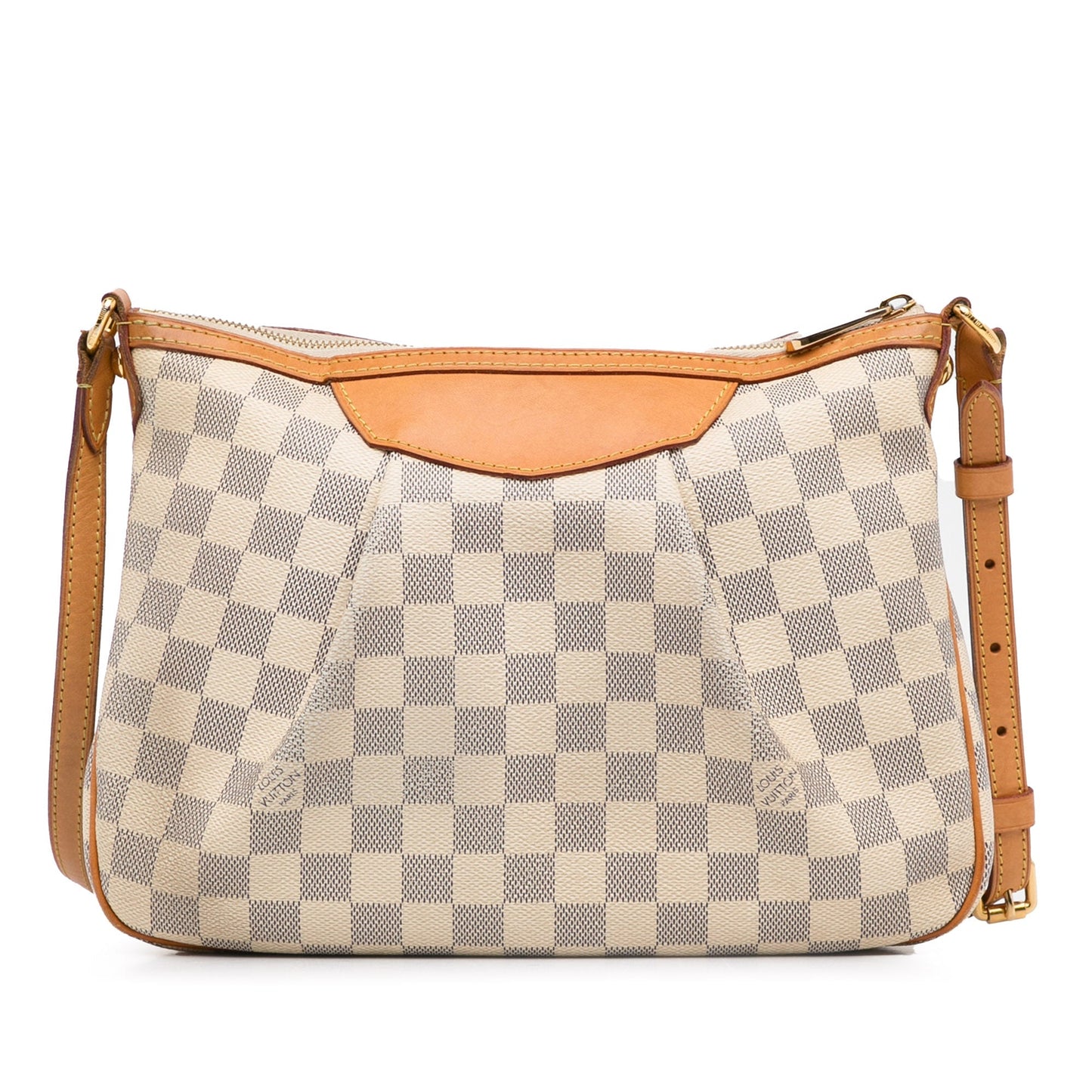 White Louis Vuitton Damier Azur Siracusa PM Crossbody Bag