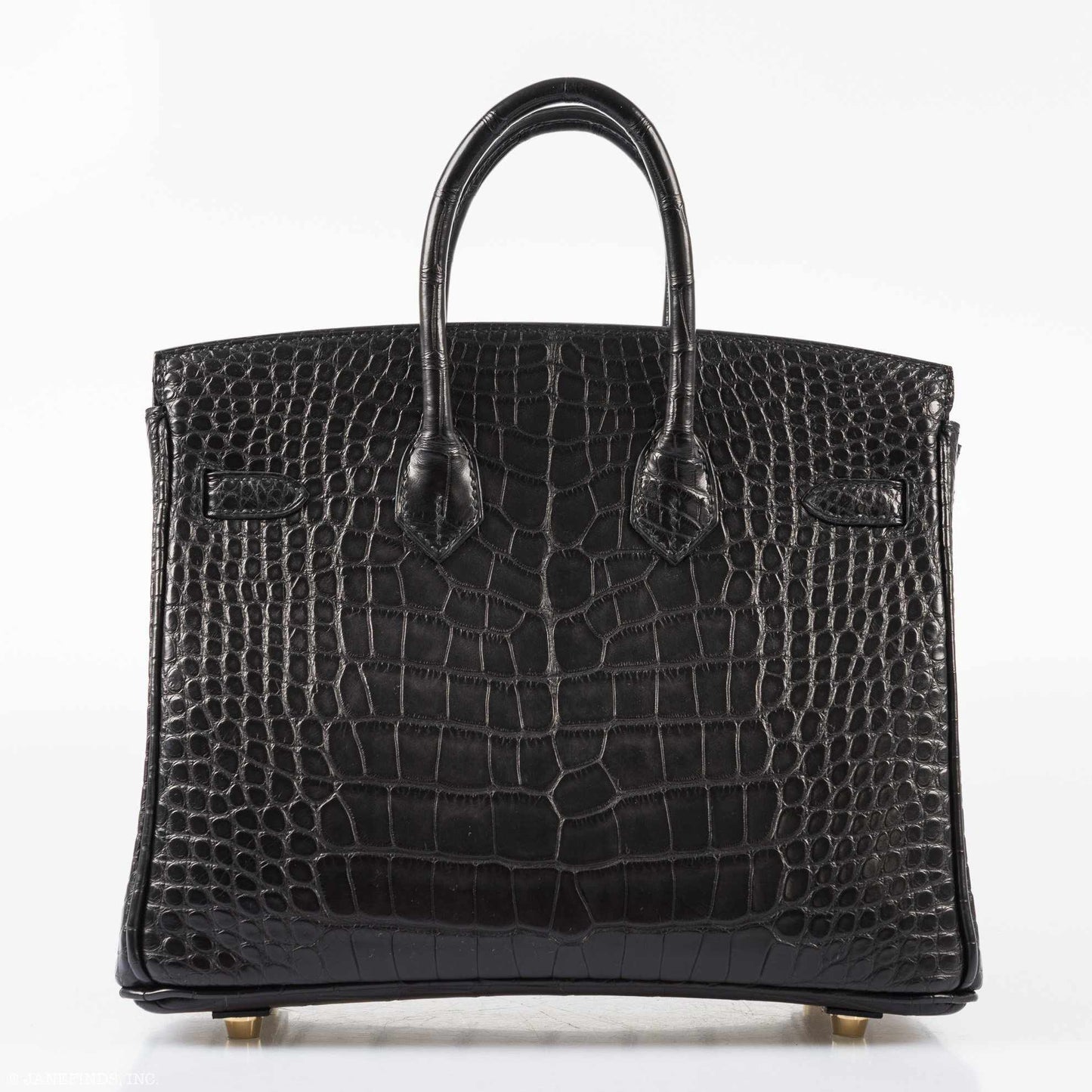 HermÃƒÆ’Ã‚Â¨s Birkin 25 Black Matte Alligator Gold Hardware