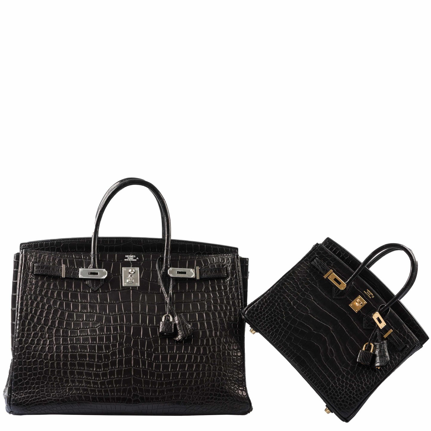 HermÃƒÆ’Ã‚Â¨s Birkin 25 Black Matte Alligator Gold Hardware
