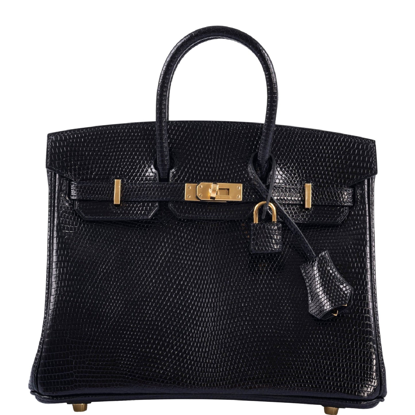 HermÃƒÆ’Ã‚Â¨s Birkin 25 Black Nilo Lizard Gold Hardware