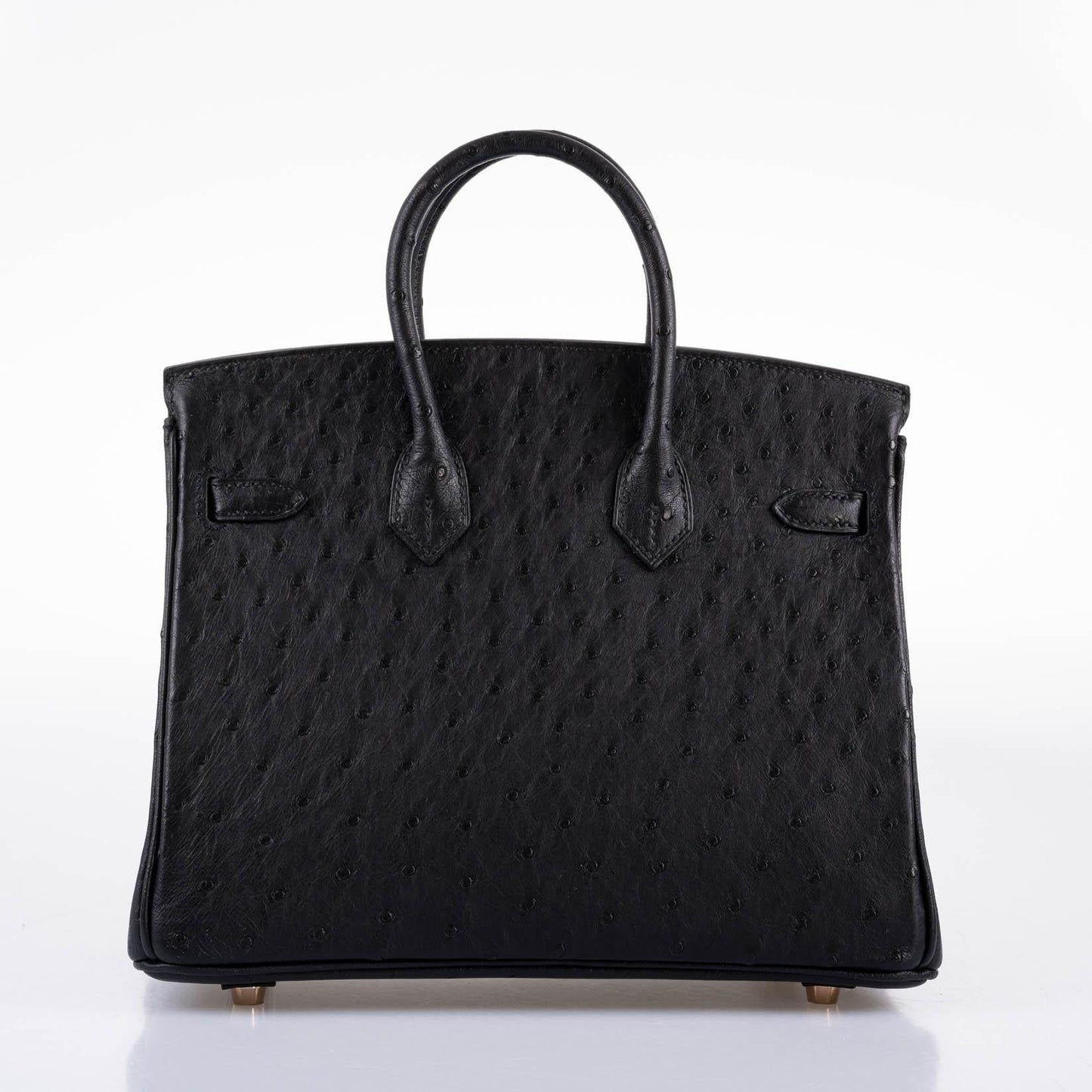 HermÃƒÆ’Ã‚Â¨s Birkin 25 Black Ostrich Rose Gold Hardware - 2021, Z