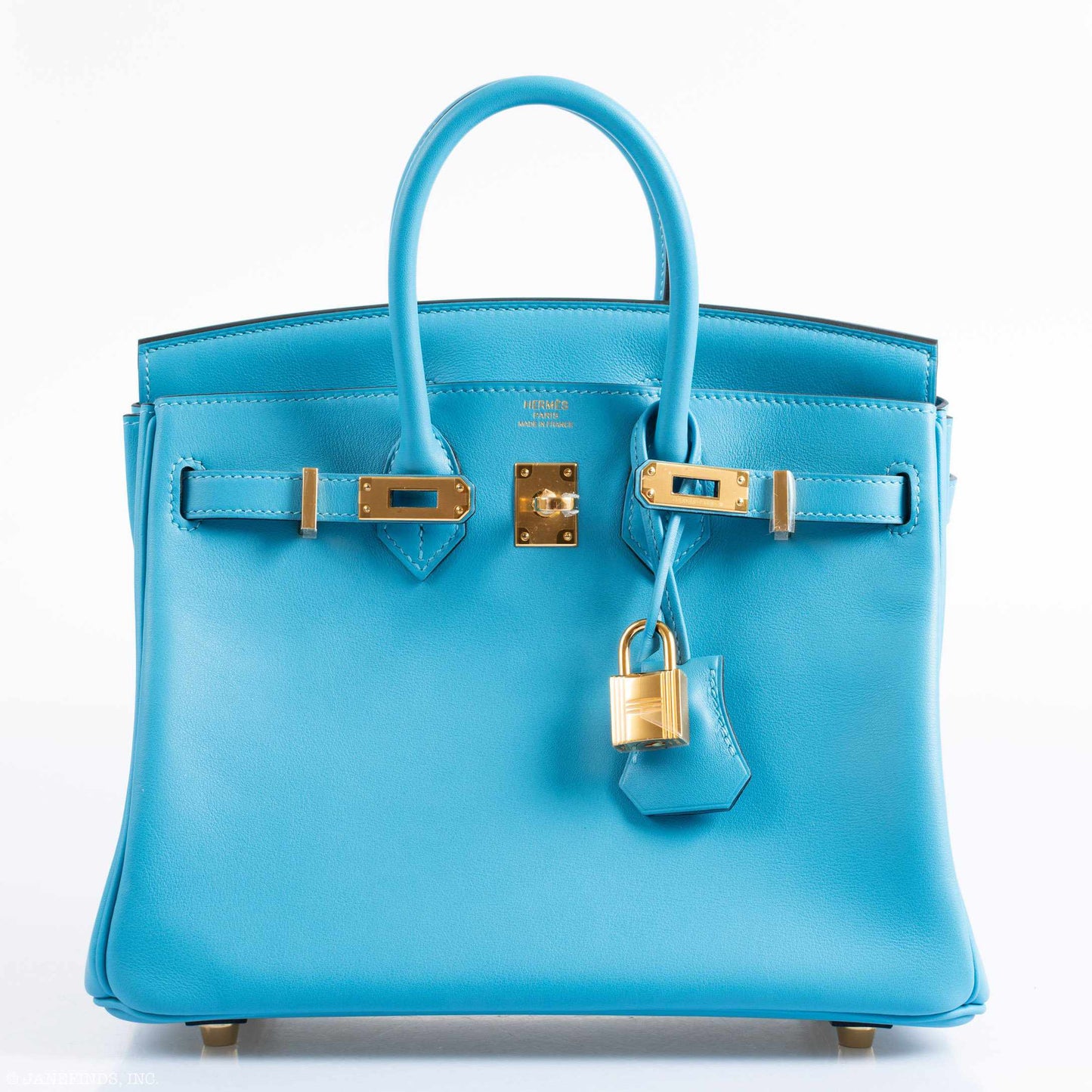 HermÃƒÆ’Ã‚Â¨s Birkin 25 Bleu Bleu du Nord Swift Gold Hardware