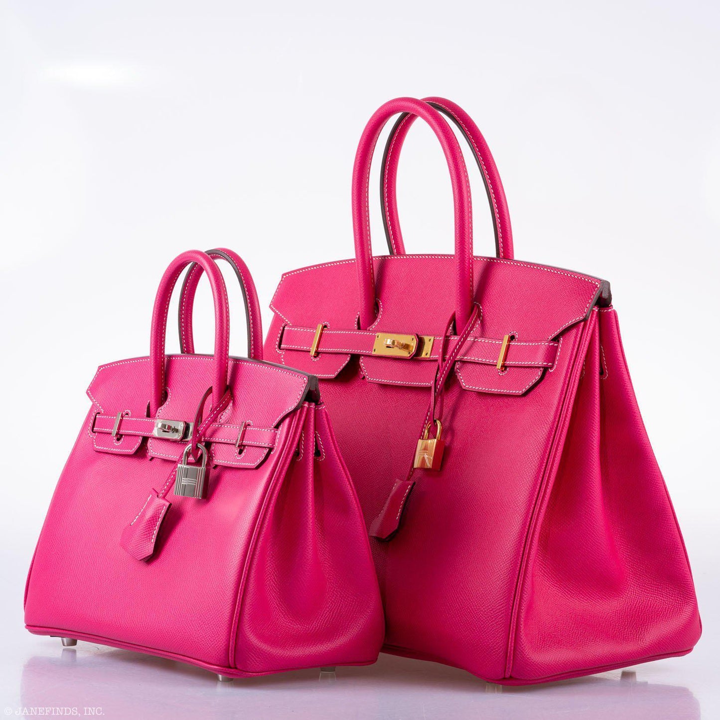 HermÃƒÆ’Ã‚Â¨s Birkin 25 Candy Collection Rose Tyrien Epsom Palladium Hardware - Q, Square