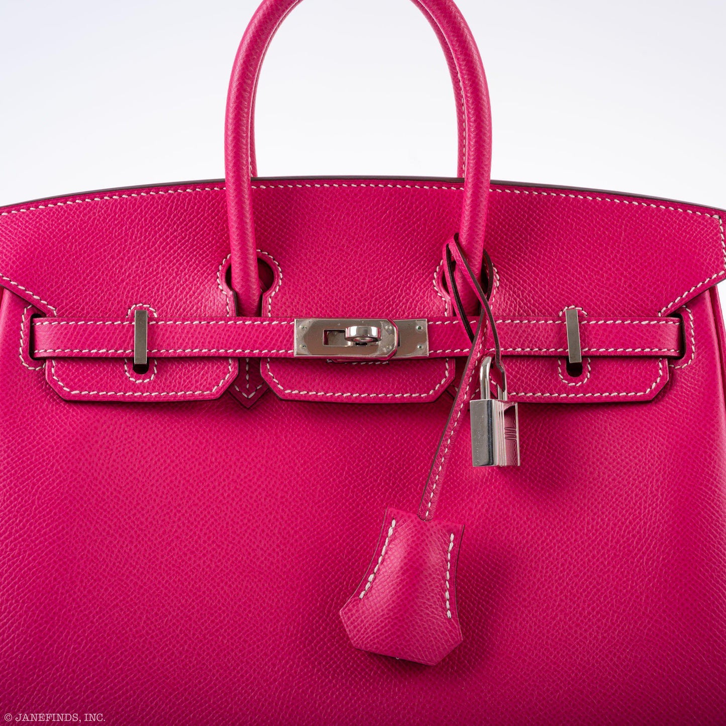 HermÃƒÆ’Ã‚Â¨s Birkin 25 Candy Collection Rose Tyrien Epsom Palladium Hardware - Q, Square