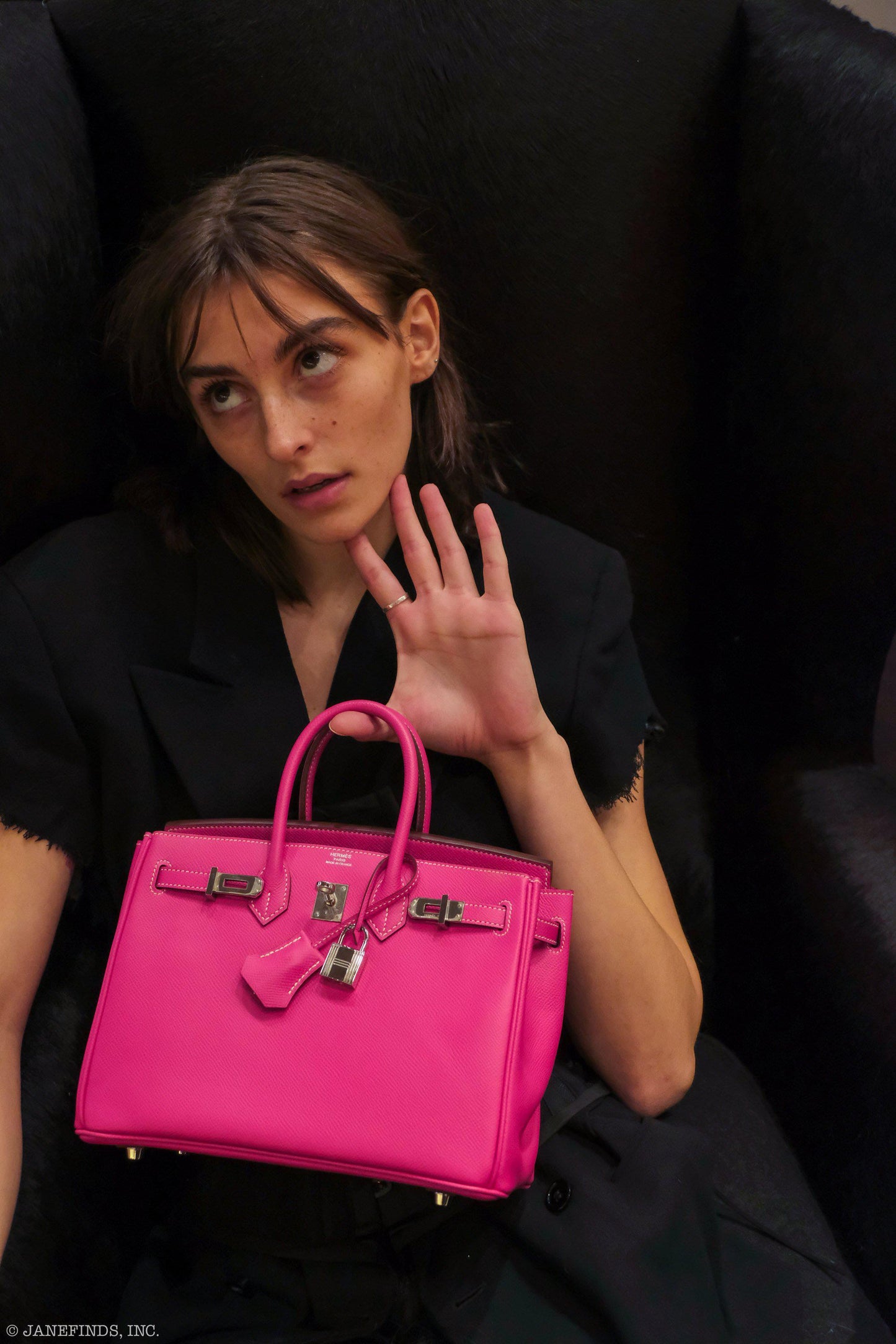 HermÃƒÆ’Ã‚Â¨s Birkin 25 Candy Collection Rose Tyrien Epsom Palladium Hardware - Q, Square