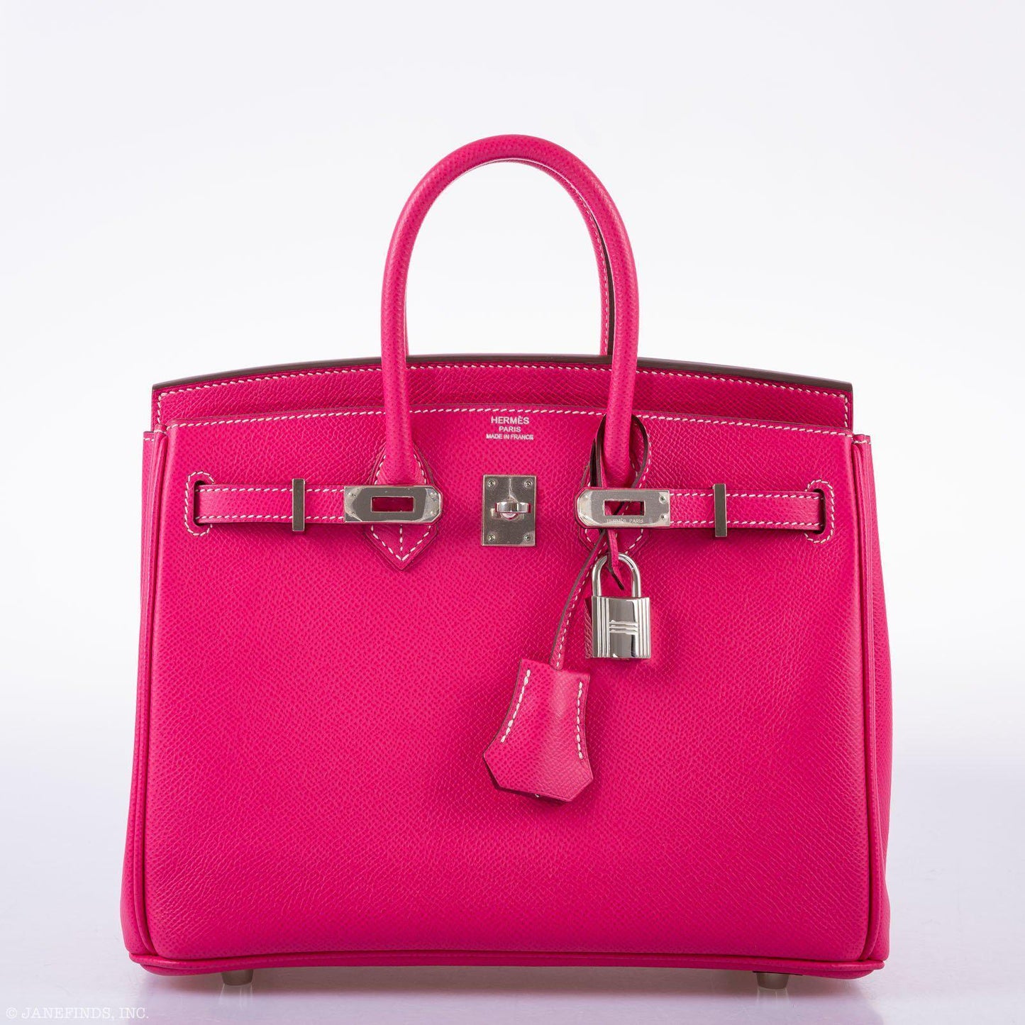 HermÃƒÆ’Ã‚Â¨s Birkin 25 Candy Collection Rose Tyrien Epsom Palladium Hardware - Q, Square