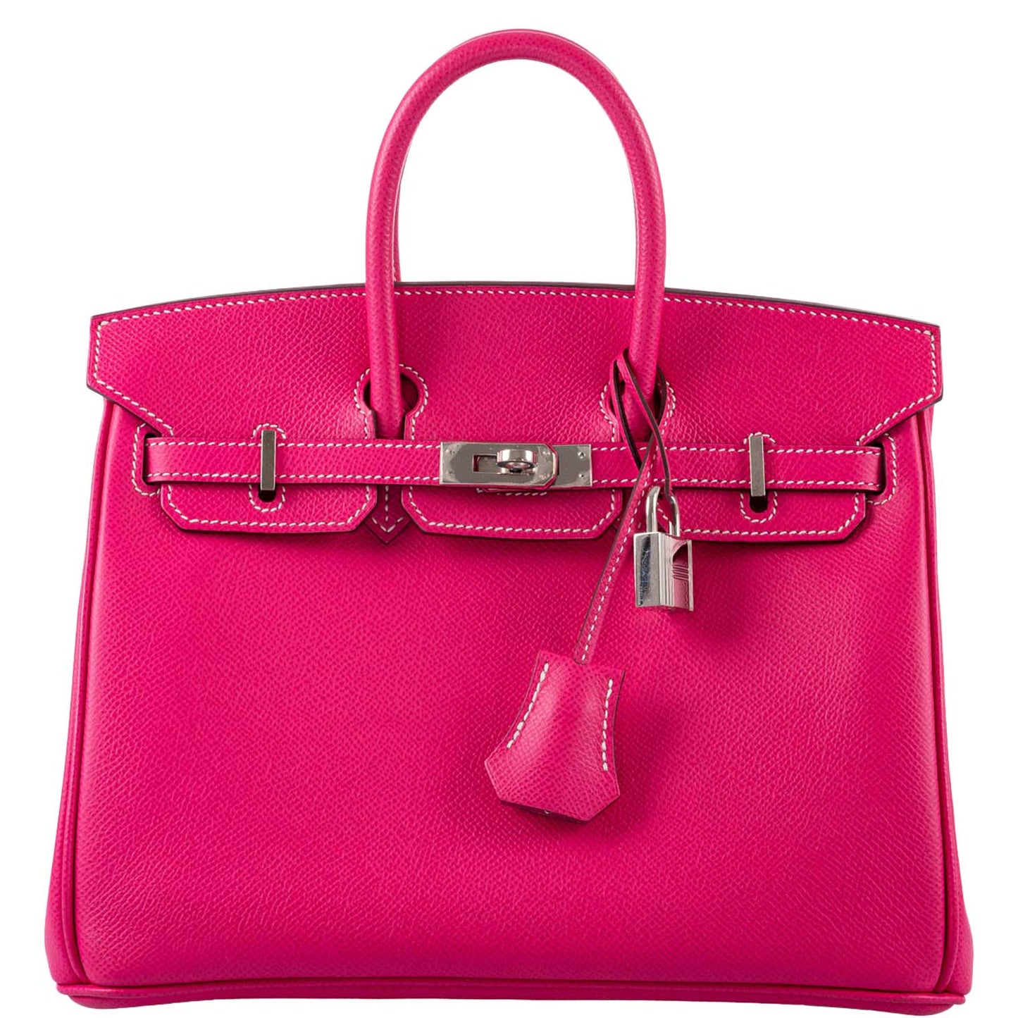 HermÃƒÆ’Ã‚Â¨s Birkin 25 Candy Collection Rose Tyrien Epsom Palladium Hardware - Q, Square