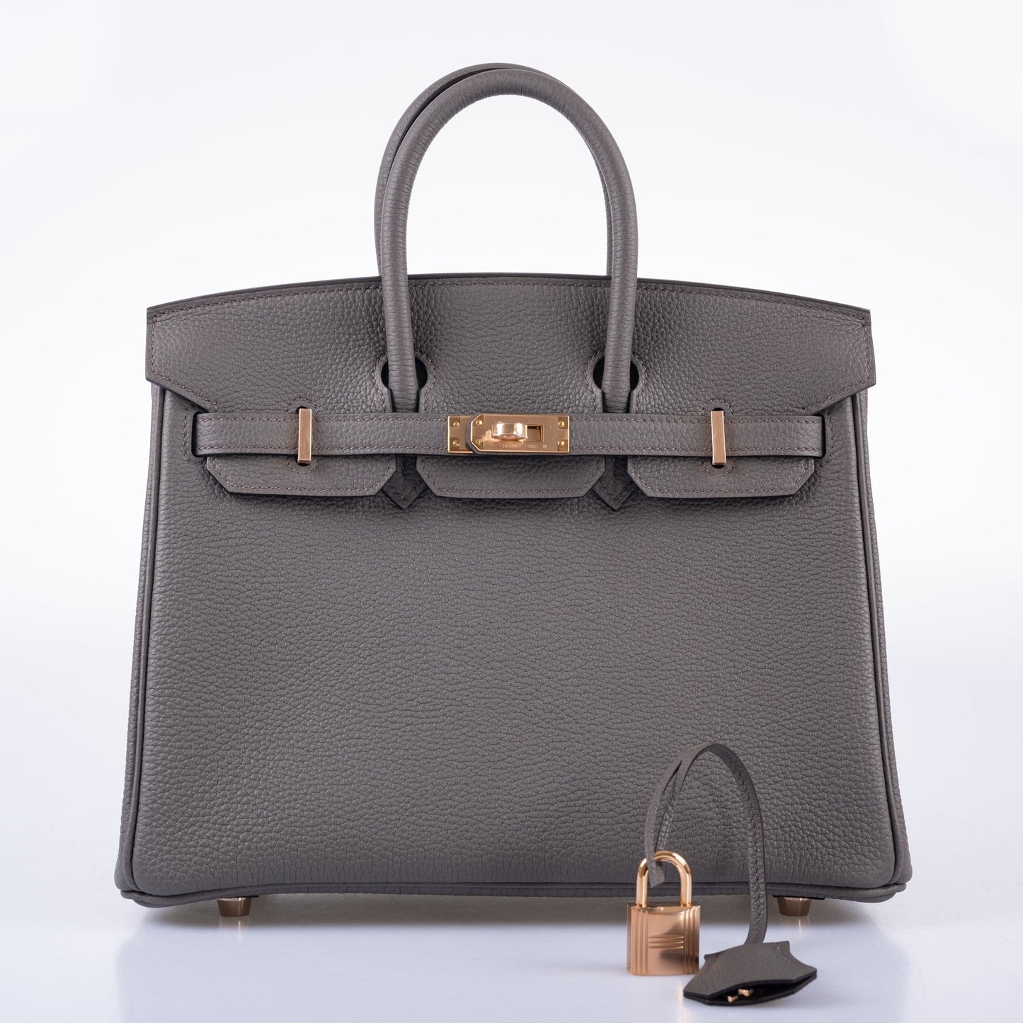 HermÃƒÆ’Ã‚Â¨s Birkin 25 Etain Togo with Rose Gold Hardware