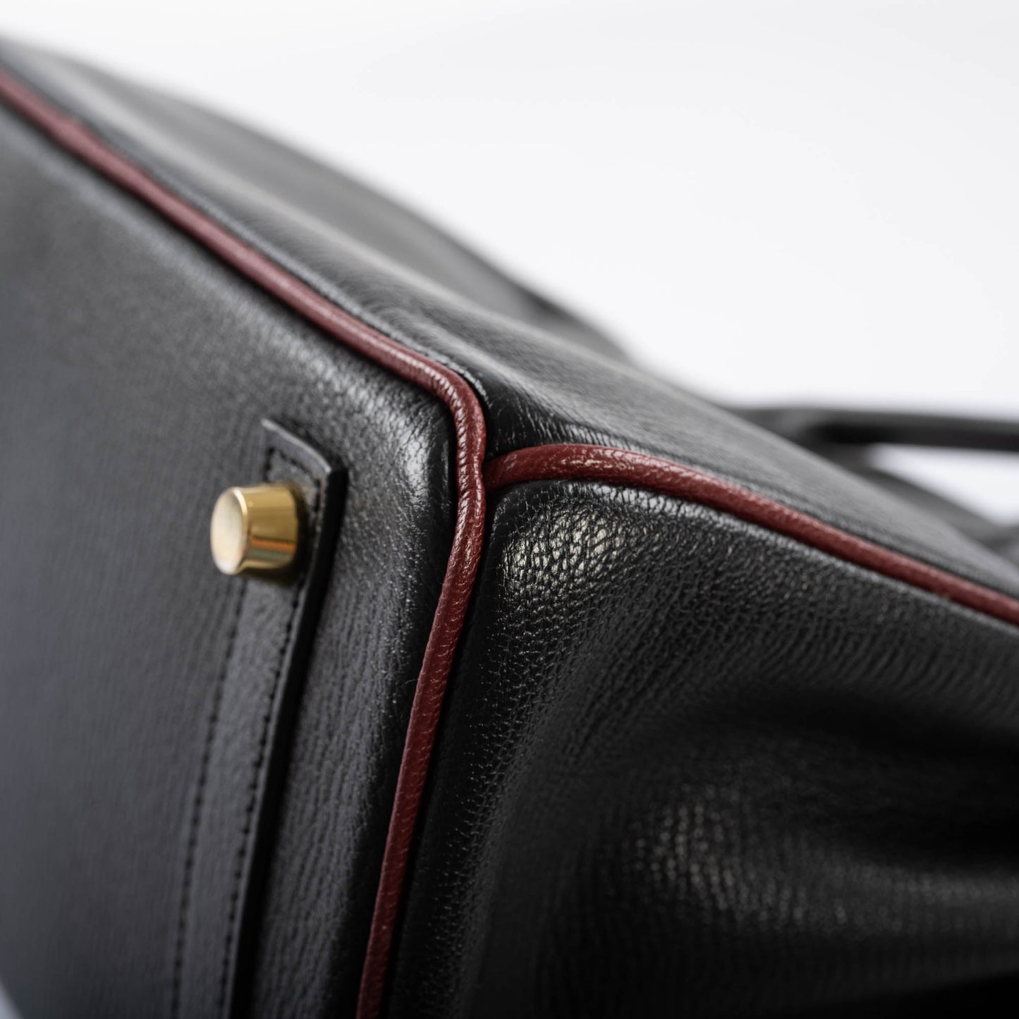 HermÃƒÆ’Ã‚Â¨s Birkin 25 HSS Black ChÃƒÆ’Ã‚Â¨vre with Rouge H Piping & Interior with Gold Hardware