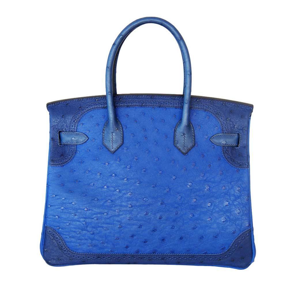 HermÃƒÆ’Ã‚Â¨s Birkin 30 Ghillies Bag Tri-Color Blue - Limited Edition