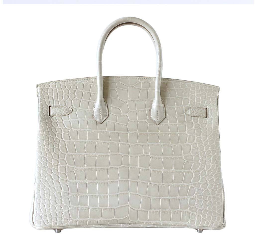 HermÃƒÆ’Ã‚Â¨s Birkin 35 Alligator Beton Bag PHW