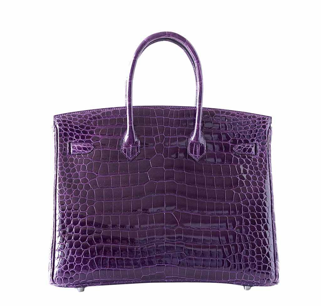 HermÃƒÆ’Ã‚Â¨s Birkin 35 Crocodile Amethyst Bag