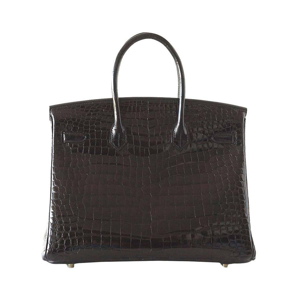 HermÃƒÆ’Ã‚Â¨s Birkin 35 Crocodile Bag Black GHW