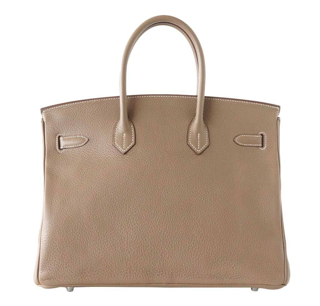 HermÃƒÆ’Ã‚Â¨s Birkin 35 Etoupe Clemence Bag PHW