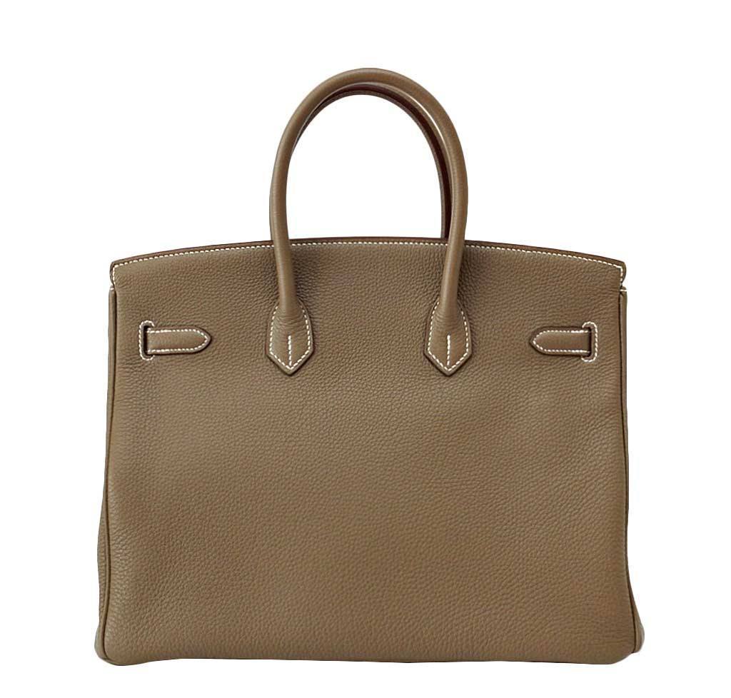 HermÃƒÆ’Ã‚Â¨s Etoupe Togo Birkin 35 Bag GHW