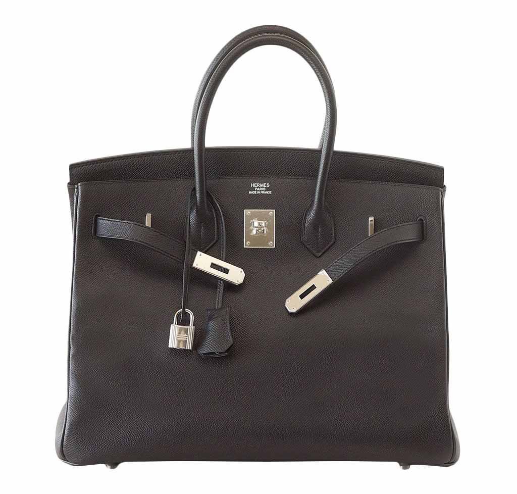 HermÃƒÆ’Ã‚Â¨s Birkin 35 Jet Black Bag PHW