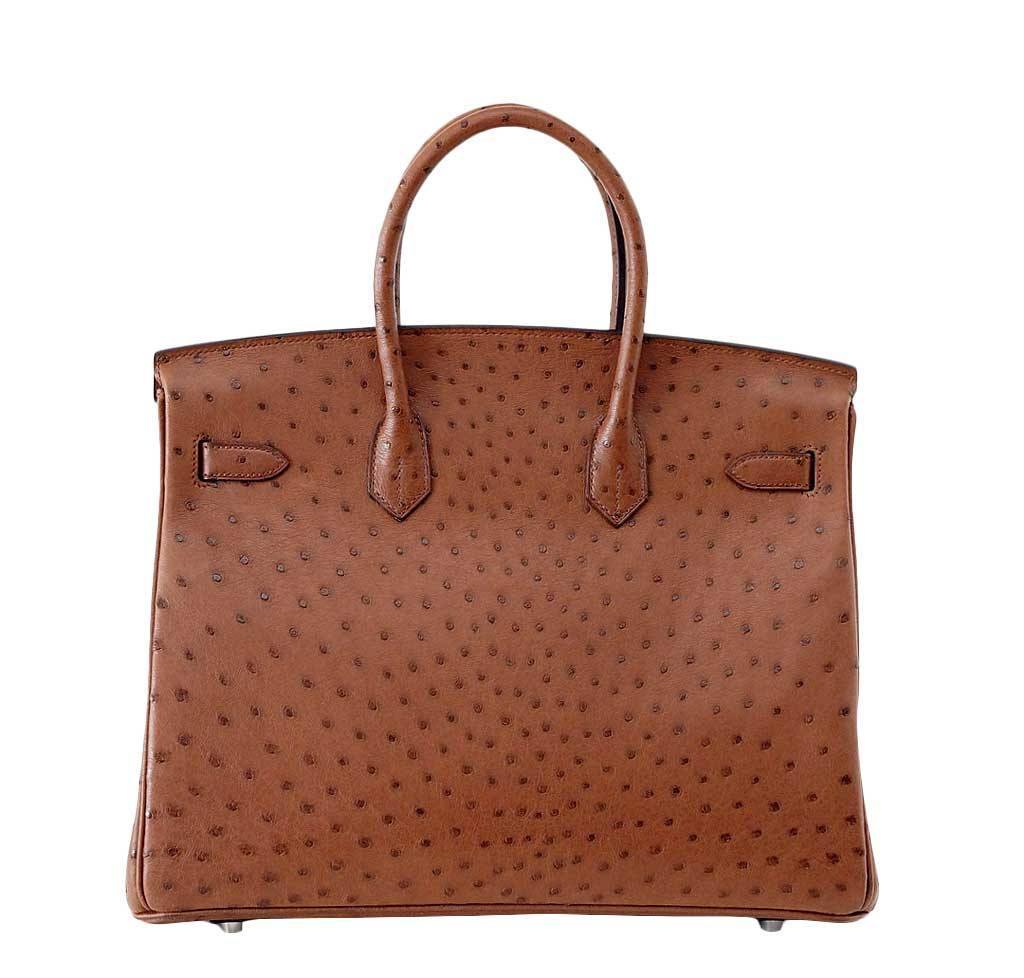 HermÃƒÆ’Ã‚Â¨s Birkin 35 Ostrich Etrusque Bag PHW