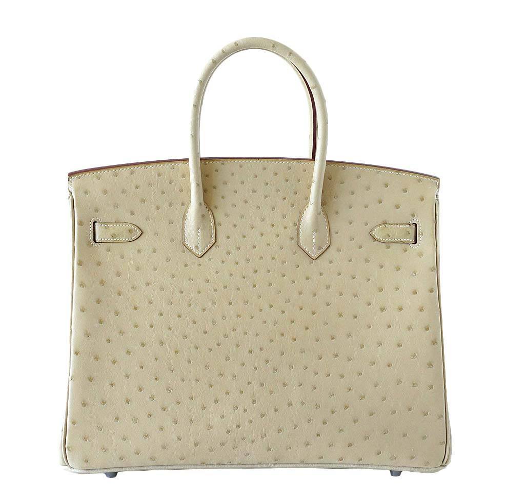 HermÃƒÆ’Ã‚Â¨s Birkin 35 Ostrich Parchemin Bag PHW