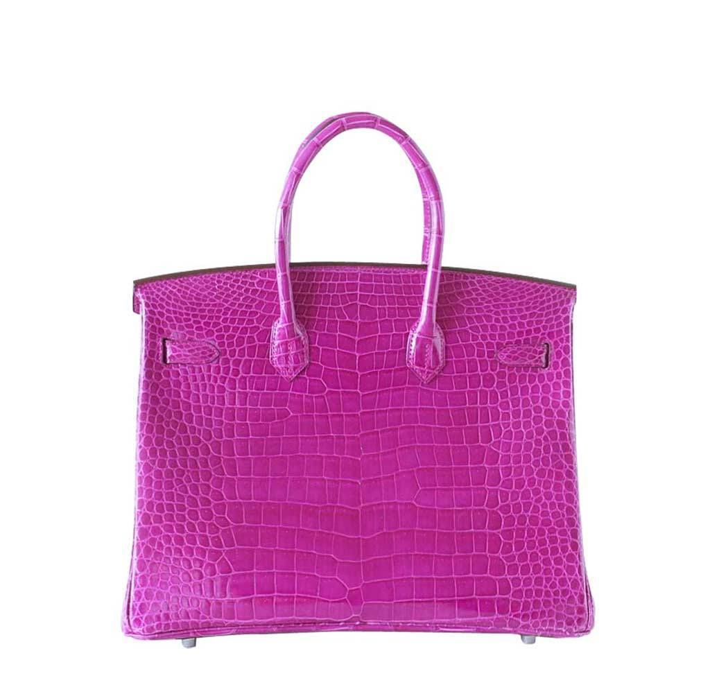 HermÃƒÆ’Ã‚Â¨s Birkin 35 Rose Scheherazade Crocodile Bag