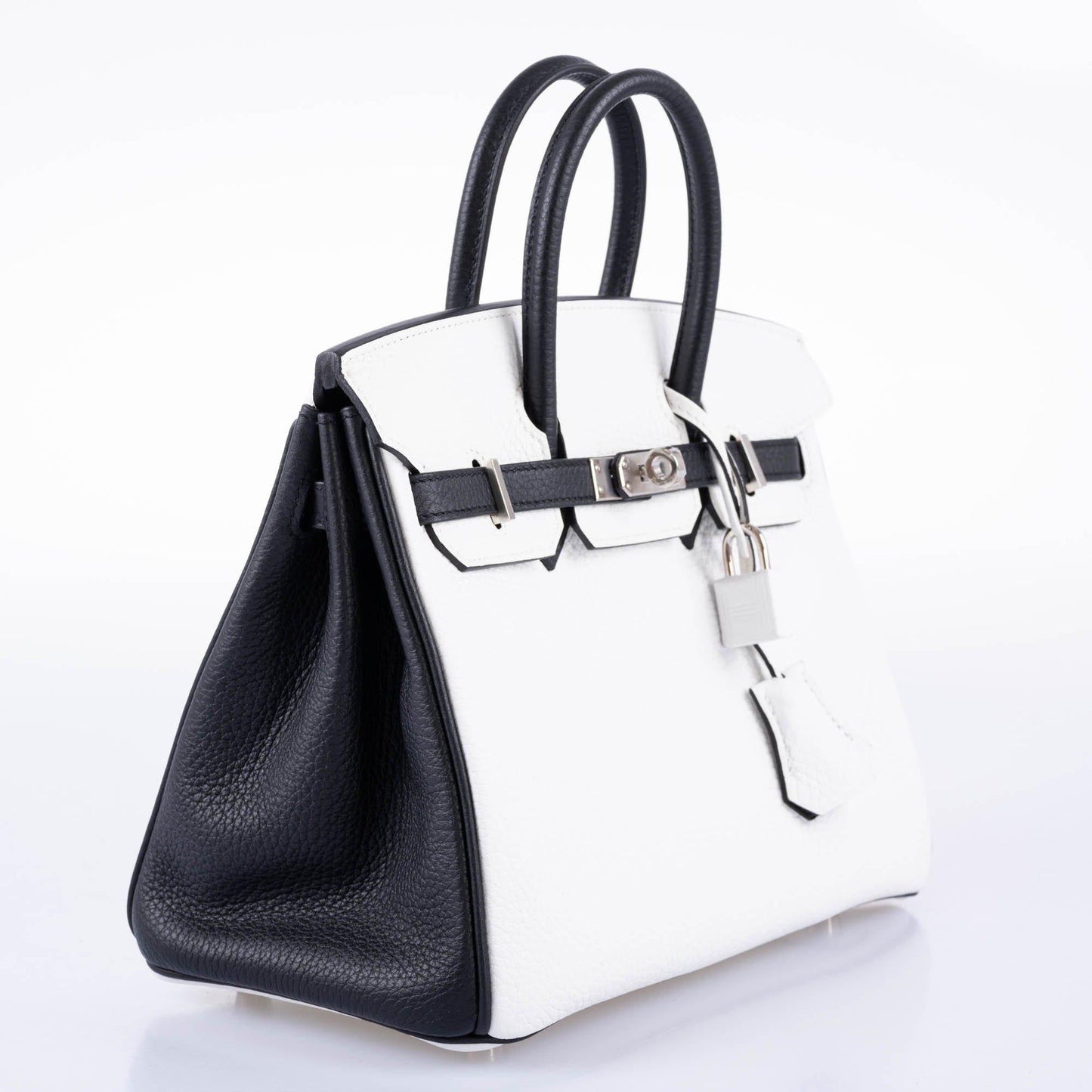 HermÃƒÆ’Ã‚Â¨s HSS Birkin 25 Black and White Togo with Palladium Hardware - 2018, C