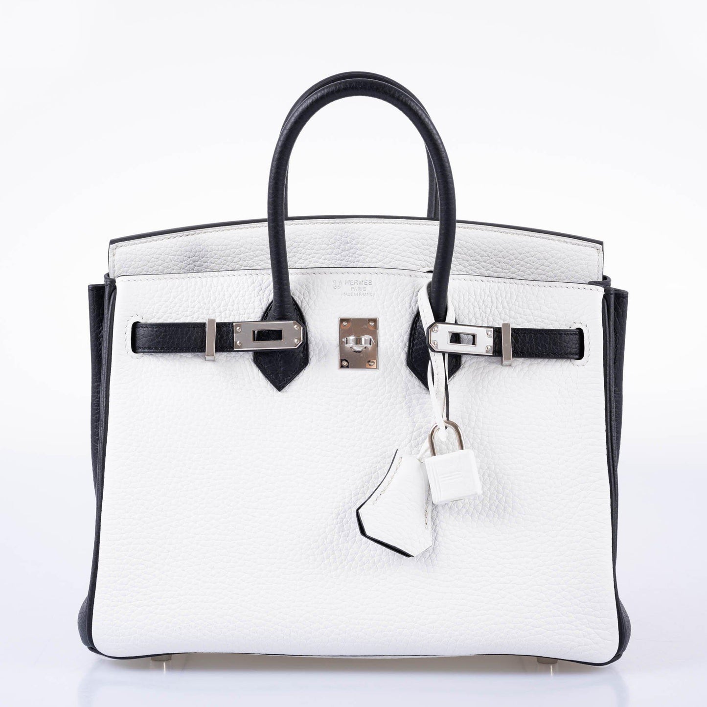 HermÃƒÆ’Ã‚Â¨s HSS Birkin 25 Black and White Togo with Palladium Hardware - 2018, C