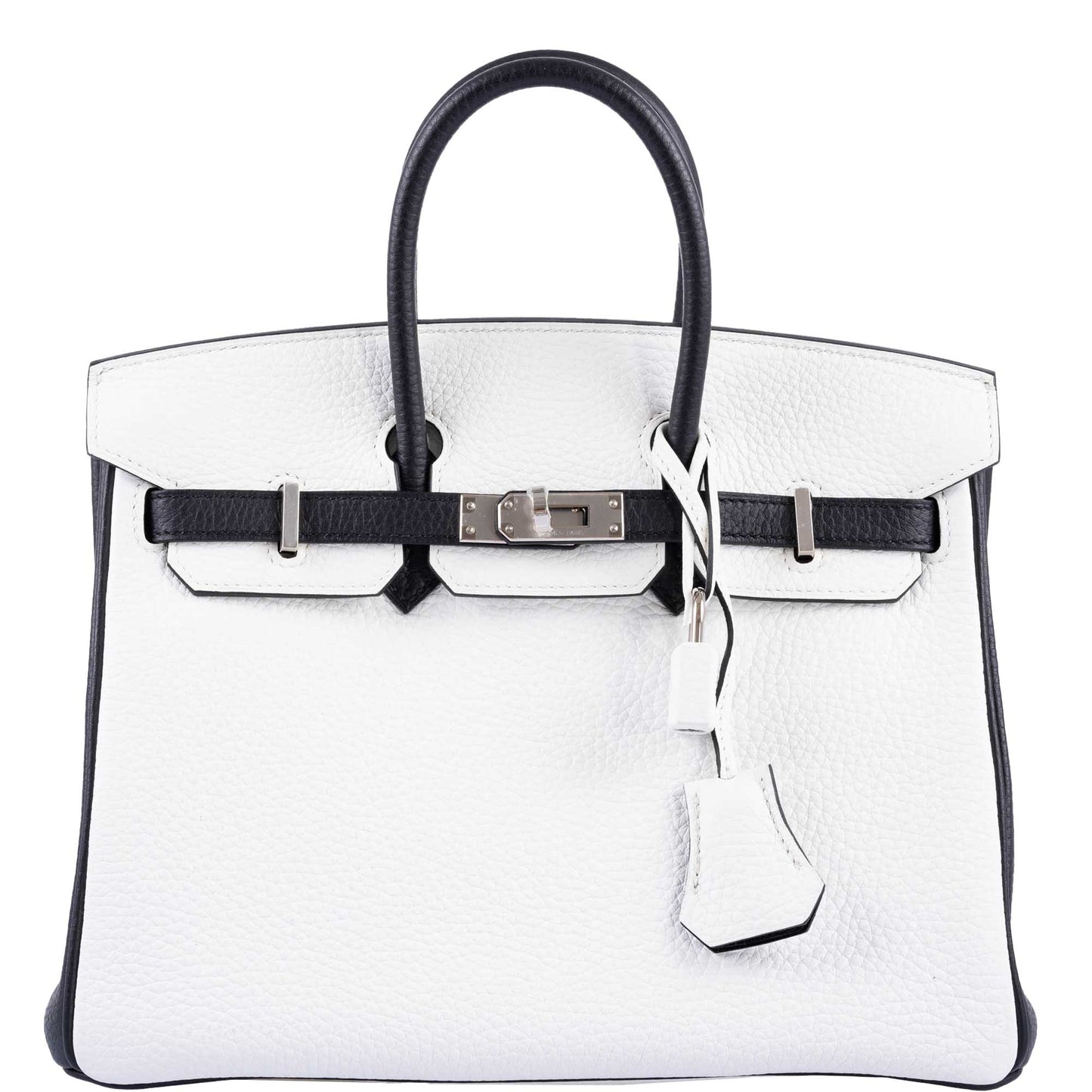 HermÃƒÆ’Ã‚Â¨s HSS Birkin 25 Black and White Togo with Palladium Hardware - 2018, C