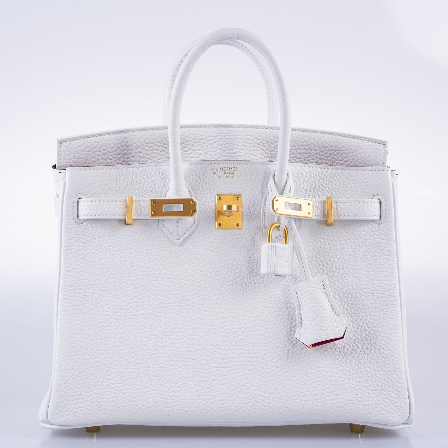 HermÃƒÆ’Ã‚Â¨s HSS Birkin 25 White Togo and Rose Pourpre Interior with Brushed Gold Hardware - 2021, Z