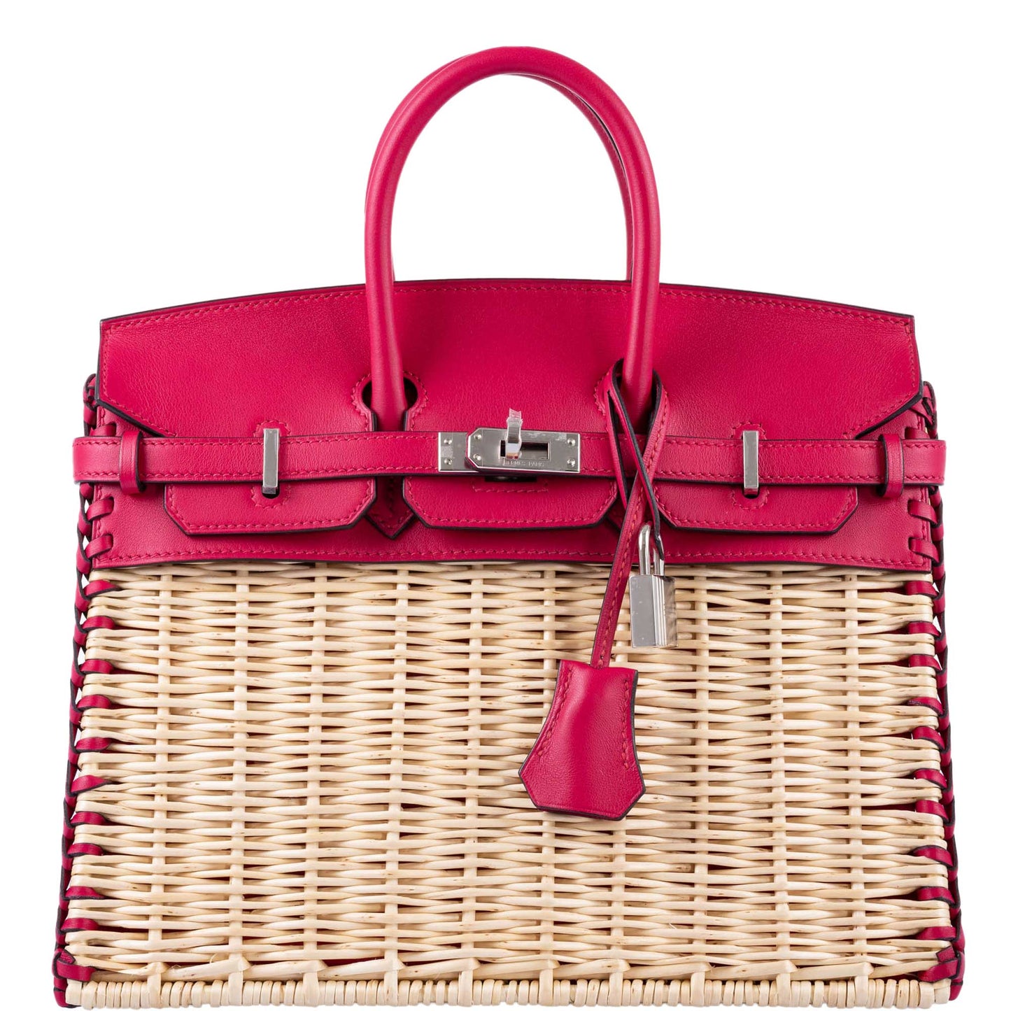HermÃƒÆ’Ã‚Â¨s Picnic Birkin 25 Osier Wicker & Framboise Swift with Palladium Hardware - 2021, Z