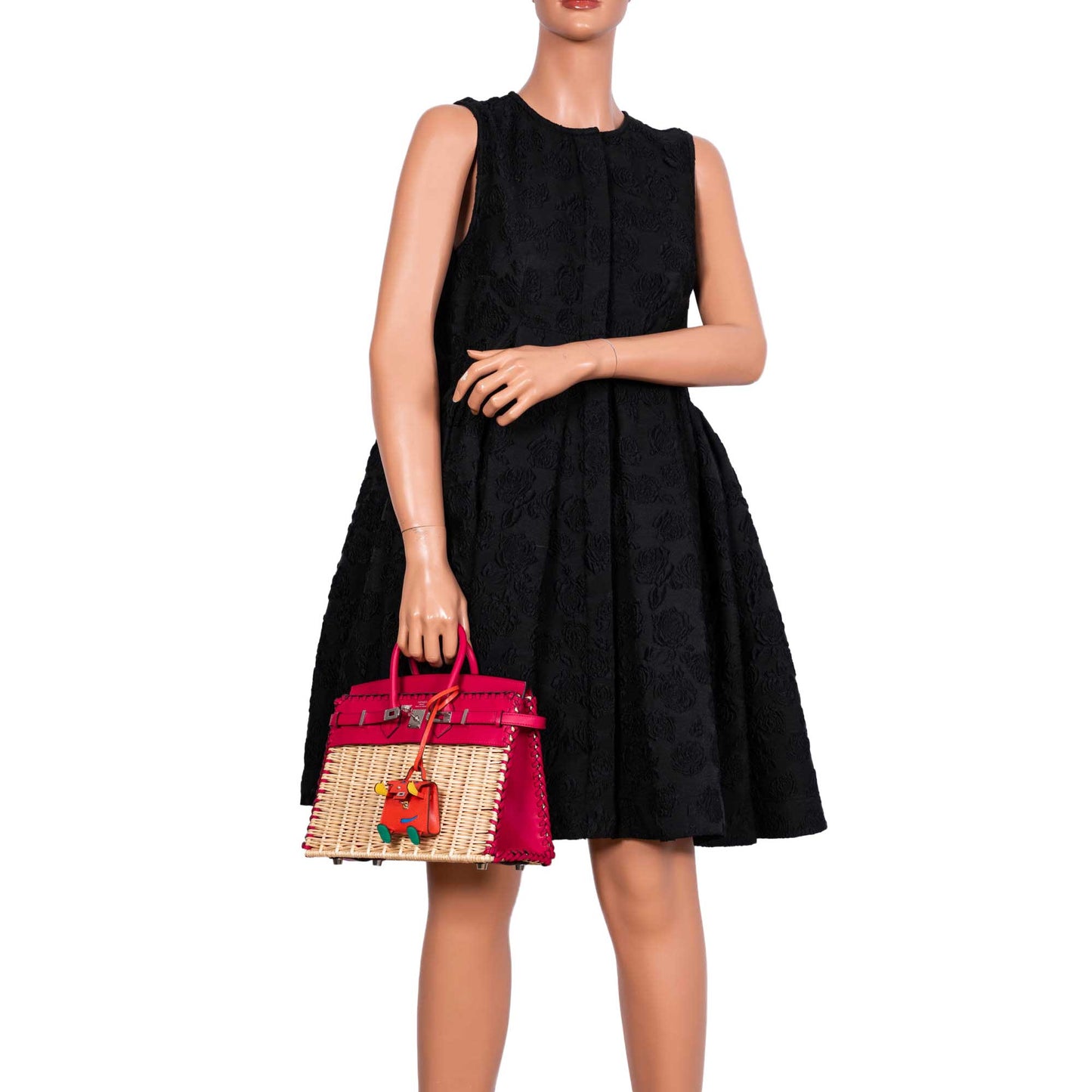 HermÃƒÆ’Ã‚Â¨s Picnic Birkin 25 Osier Wicker & Framboise Swift with Palladium Hardware