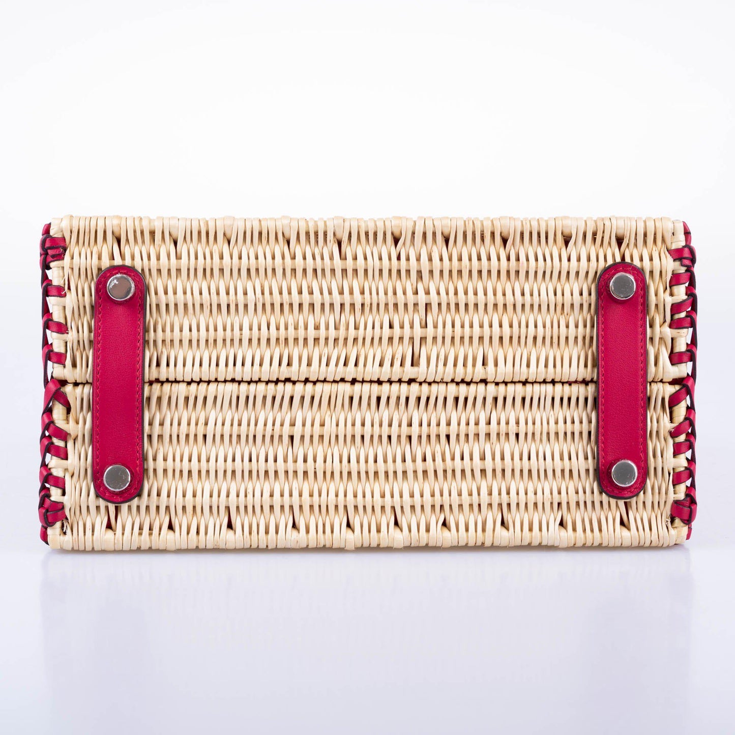 HermÃƒÆ’Ã‚Â¨s Picnic Birkin 25 Osier Wicker & Framboise Swift with Palladium Hardware