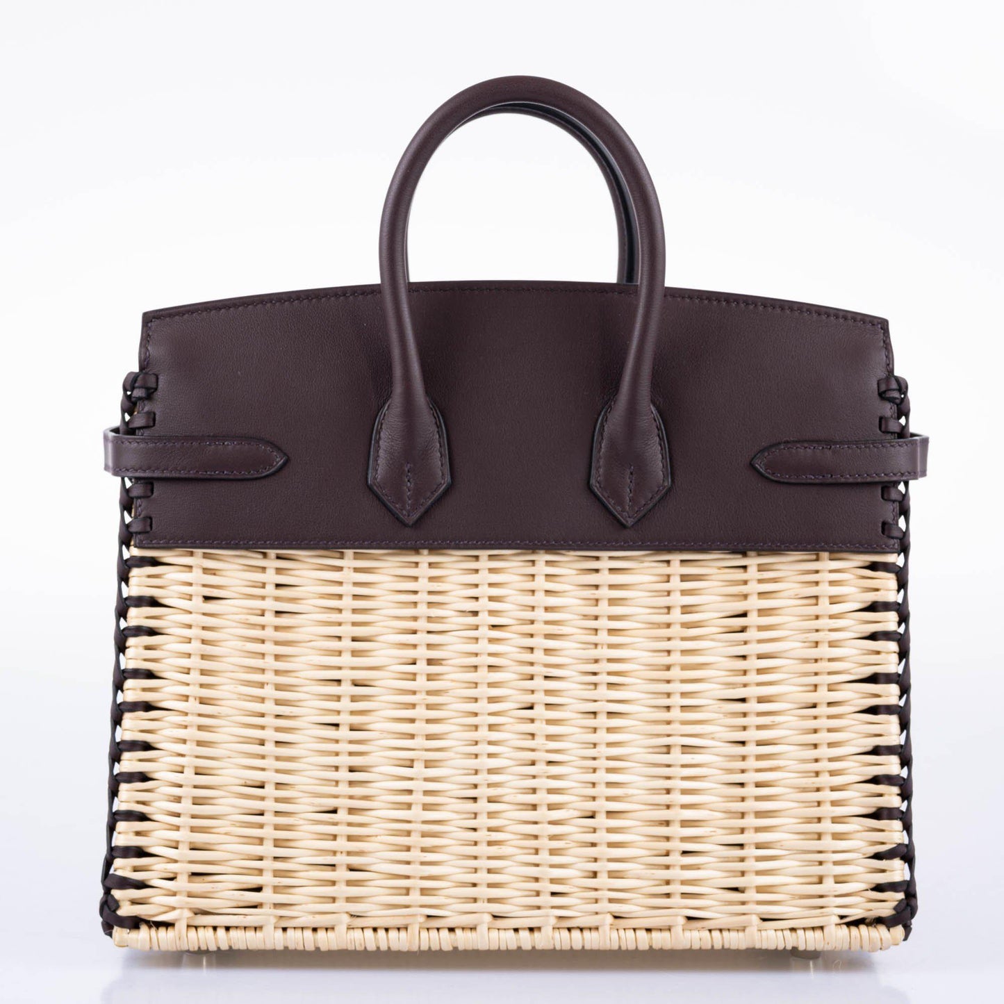 HermÃƒÆ’Ã‚Â¨s Picnic Birkin 25 Osier Wicker & Rouge Swift with Palladium Hardware - 2021, Z