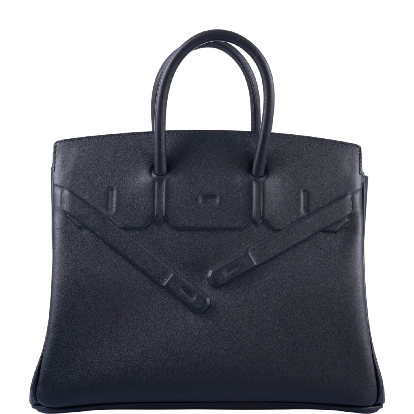 HermÃƒÆ’Ã‚Â¨s Shadow Birkin 25 Black Swift Leather Palladium Hardware