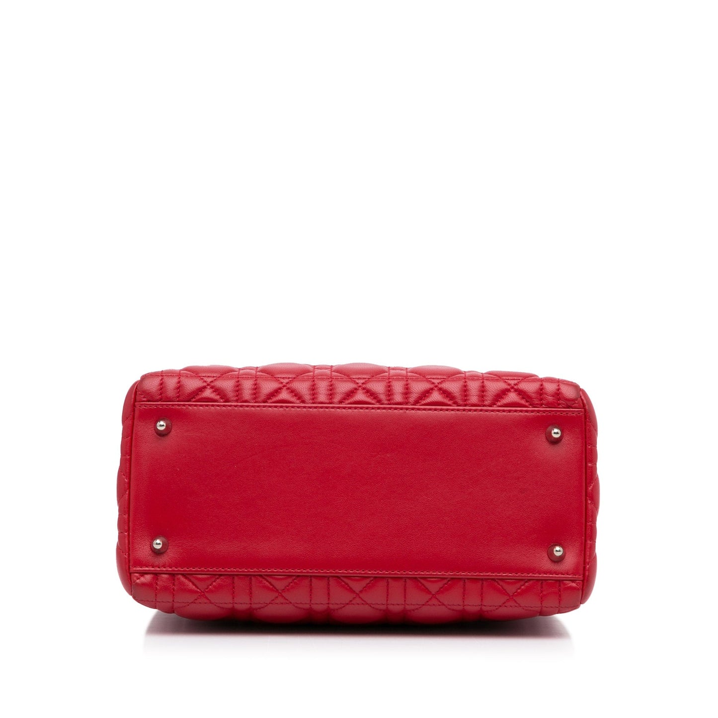 Dior Lady Dior Medium Red Cannage Quilted Leather