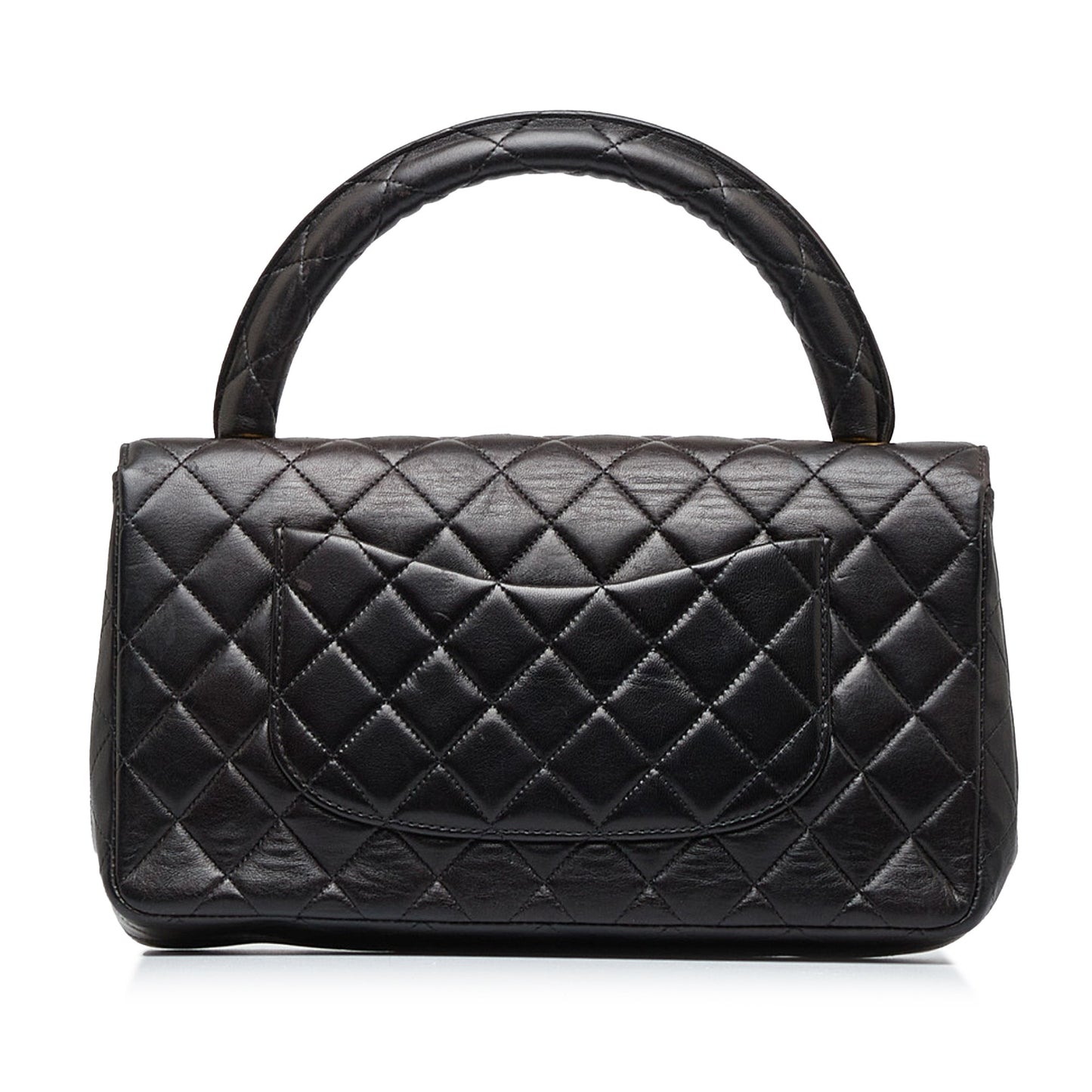 Chanel Kelly Parent Top Handle Medium Black Lambskin Gold