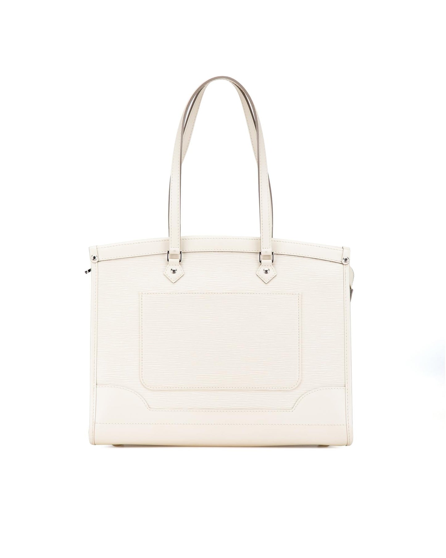 Epi Leather Tote with Slip Pockets and Top Zip Closure