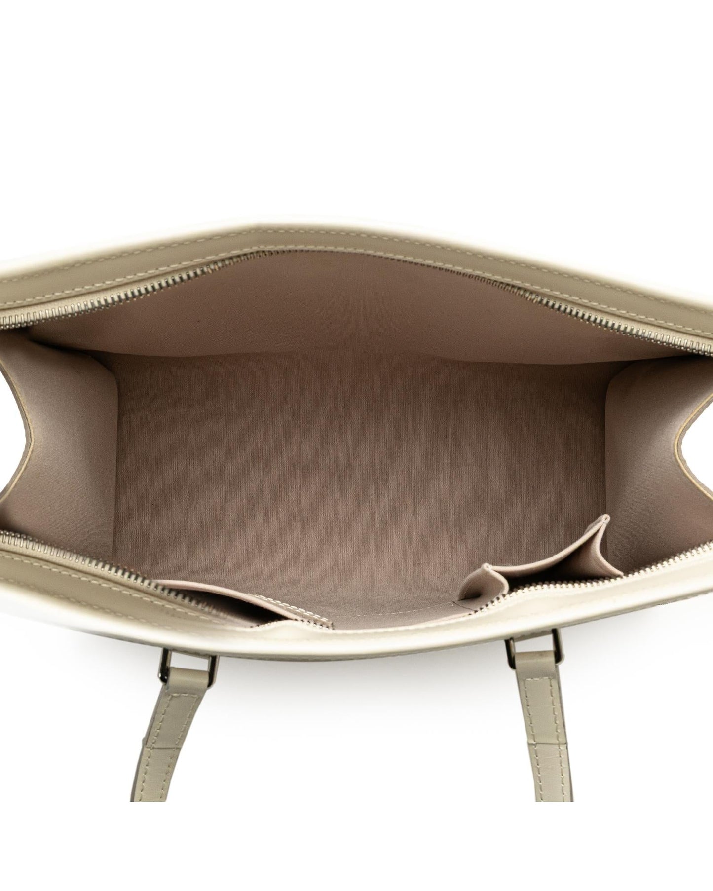 Epi Leather Tote with Slip Pockets and Top Zip Closure
