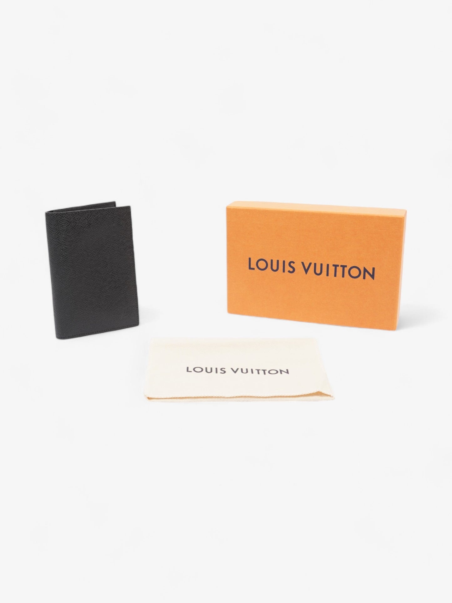 Louis Vuitton Passport Cover Black Leather