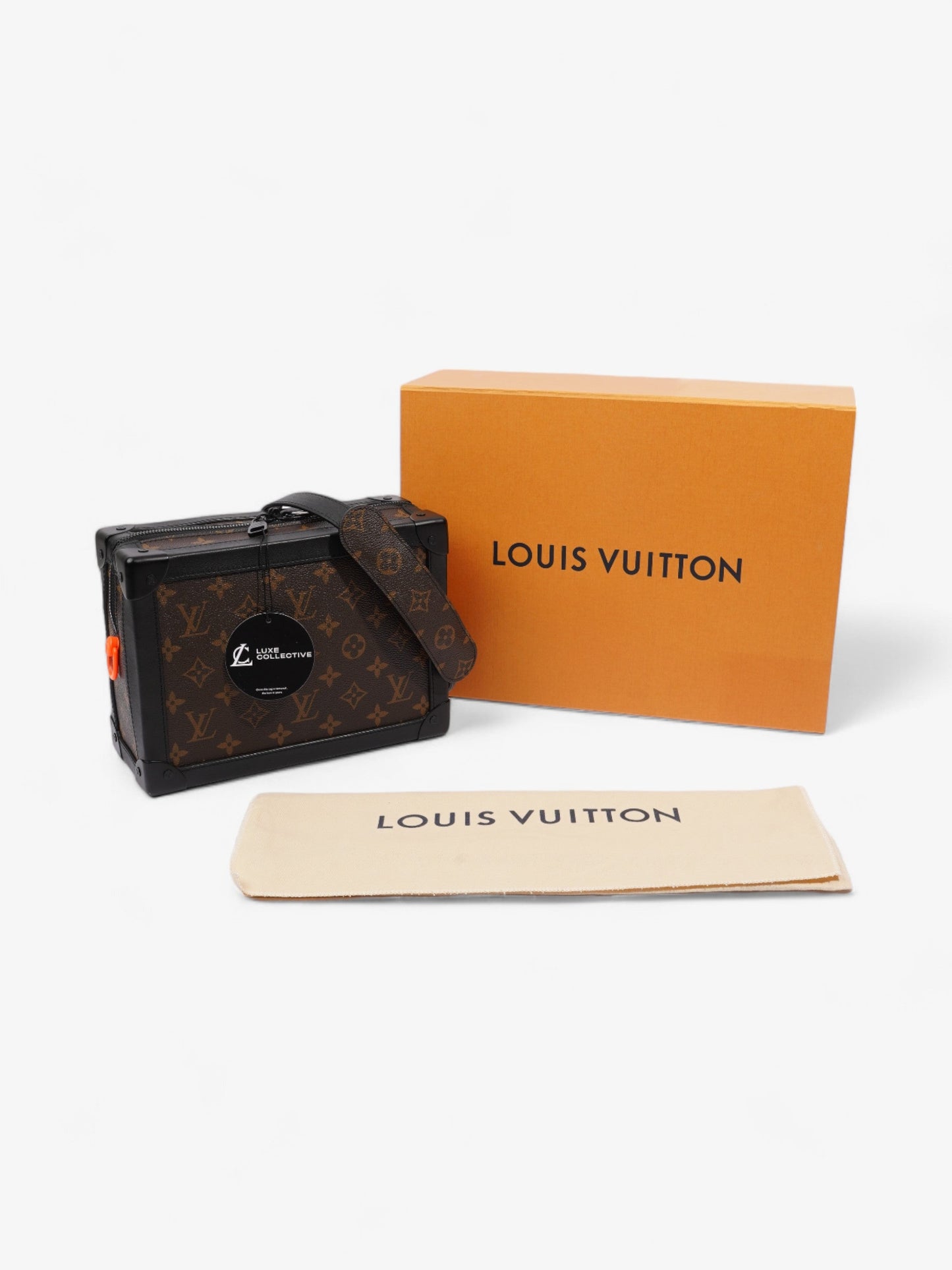 Louis Vuitton Soft Trunk Monogram / Black / Neon Orange Coated Canvas