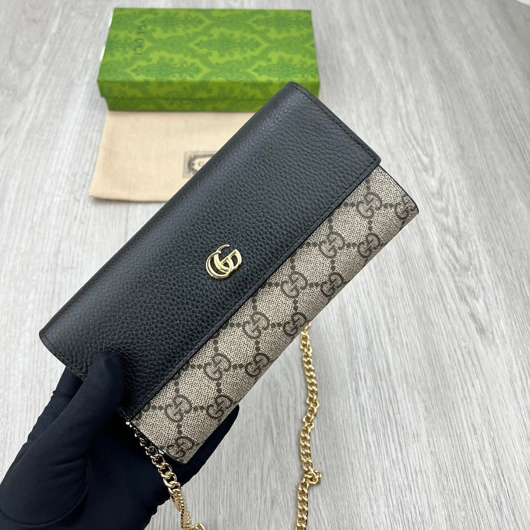 GC650 GG Marmont Chain Wallet / 7.5â€™â€™W x 4â€H