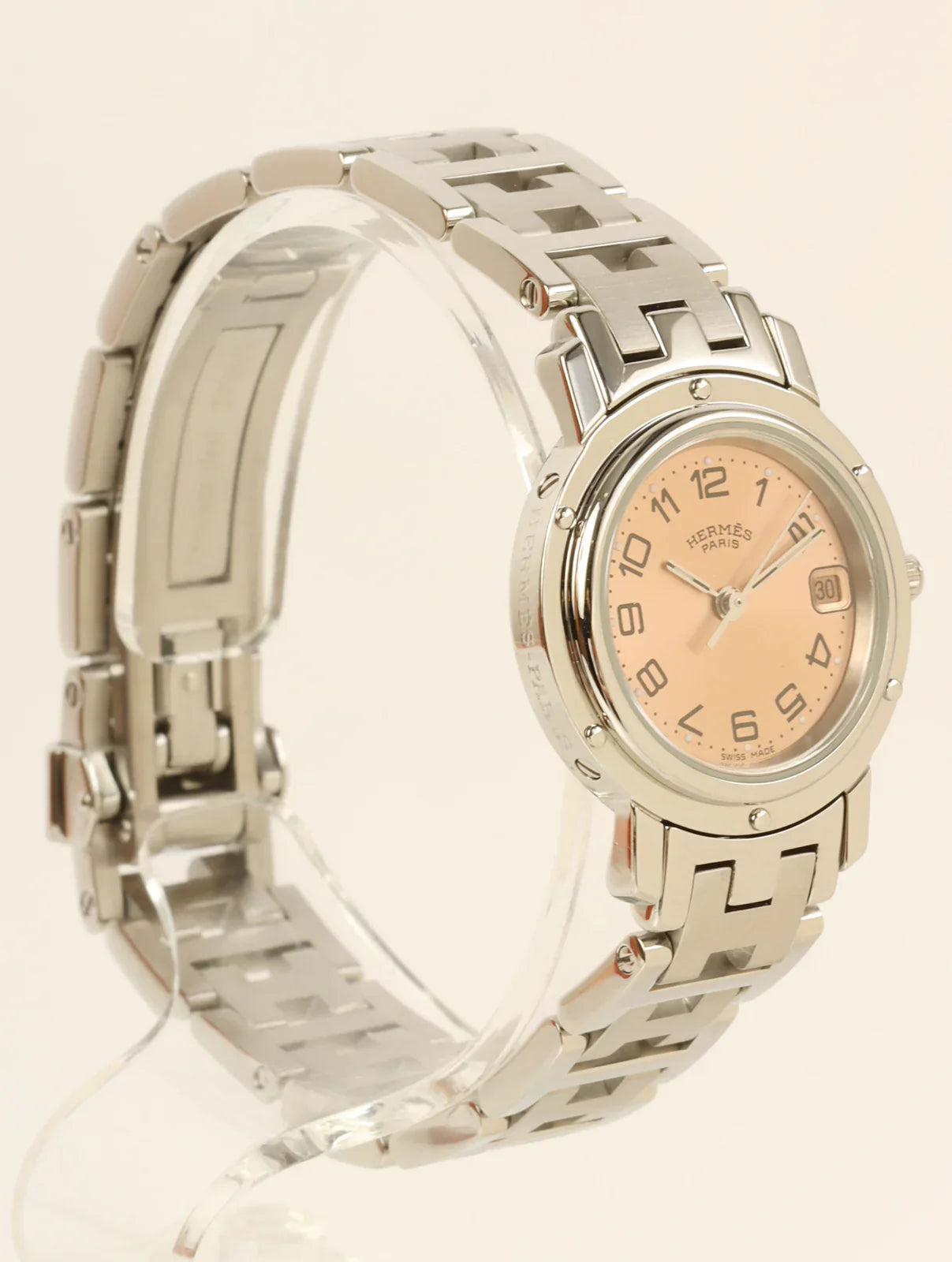 HERMES Clipper Silver/Pink