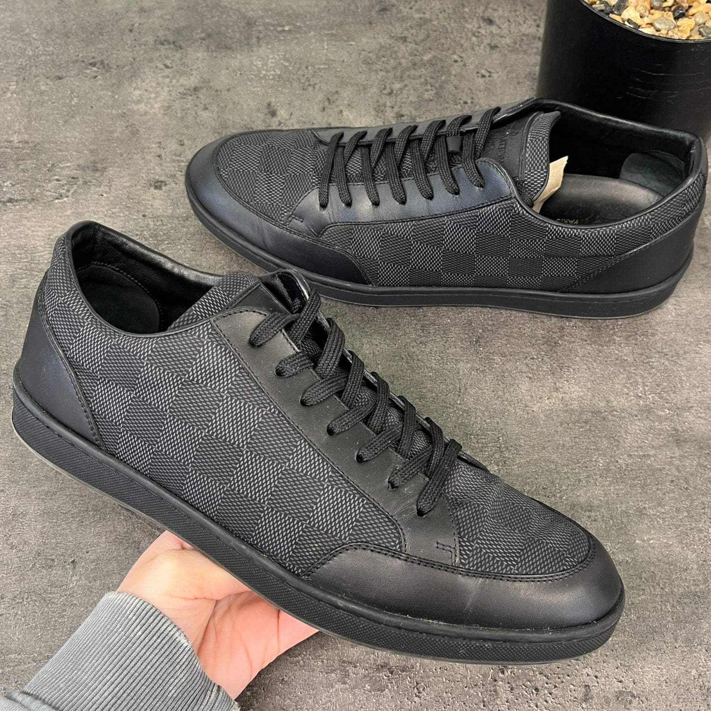 Men's Damier Graphite Low Trainers Black Size EU 41 / UK 7