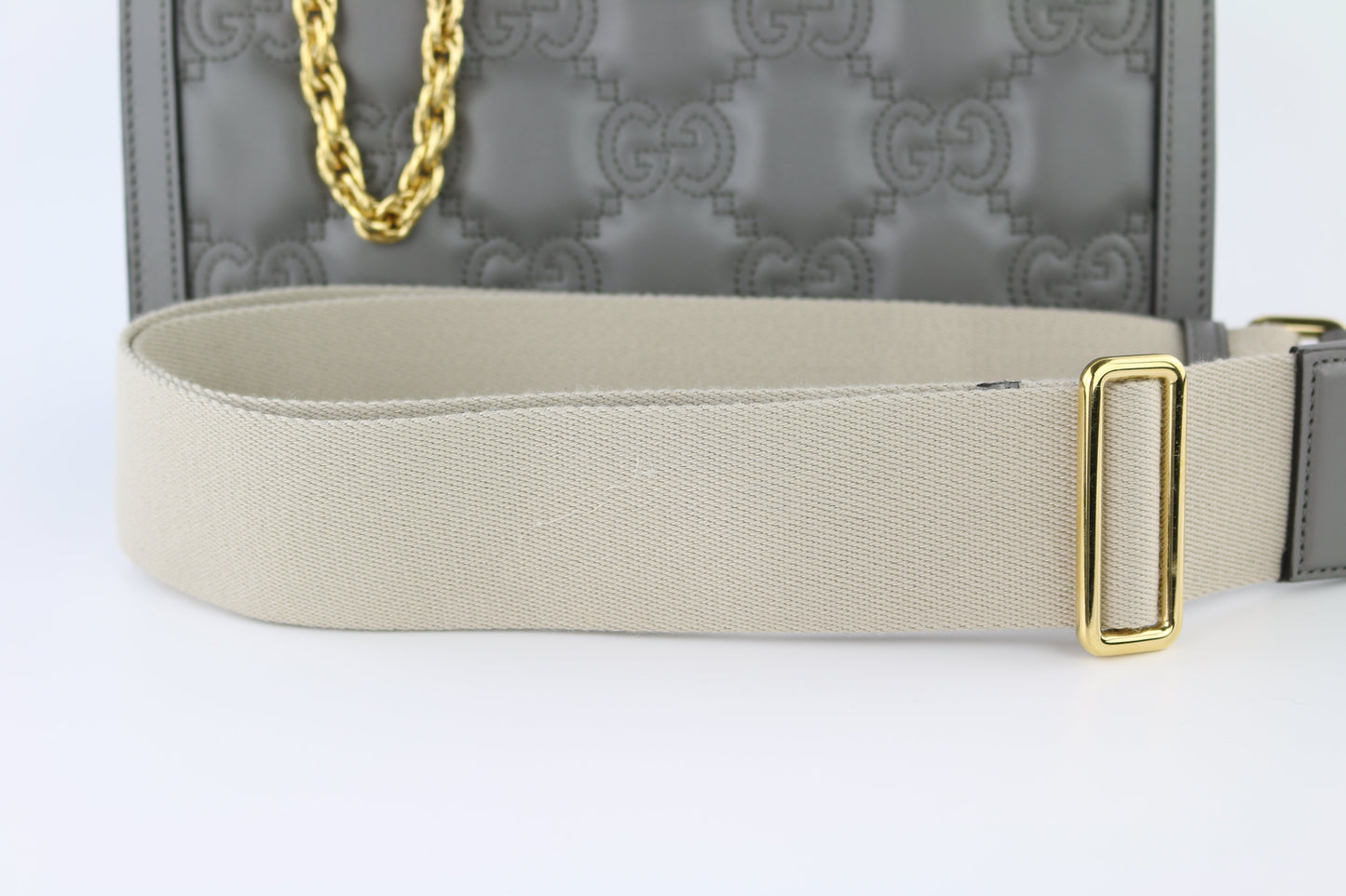 Grey Small Slim Chain Shoulder Bag