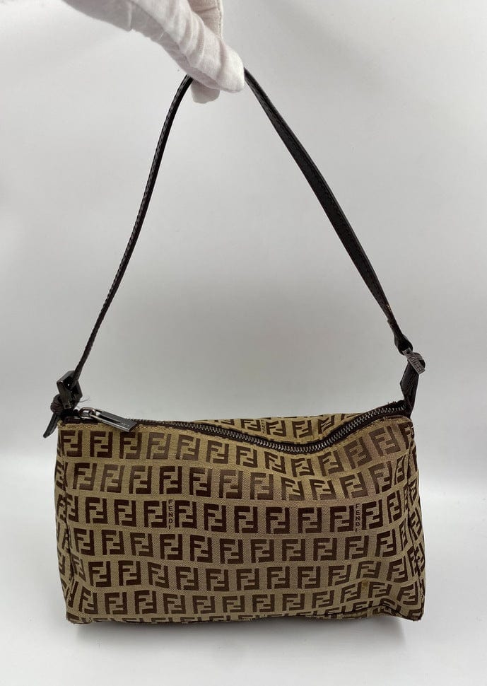 Fendi Pochette Bag in Brown Zucca Canvas