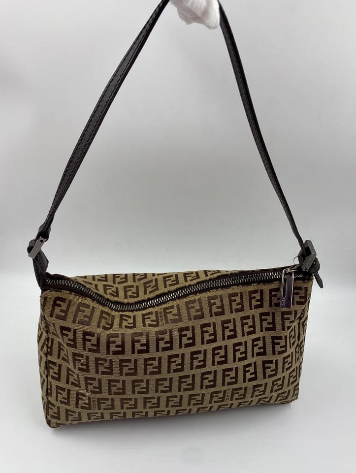 Fendi Pochette Bag in Brown Zucca Canvas