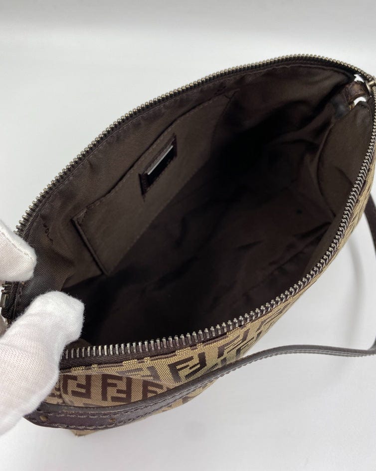 Fendi Pochette Bag in Brown Zucca Canvas