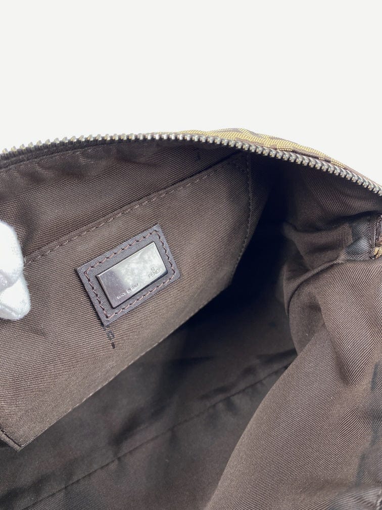Fendi Pochette Bag in Brown Zucca Canvas