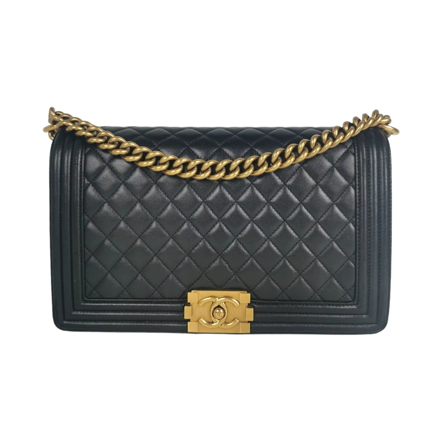 Chanel Boy Large Black Lambskin Gold