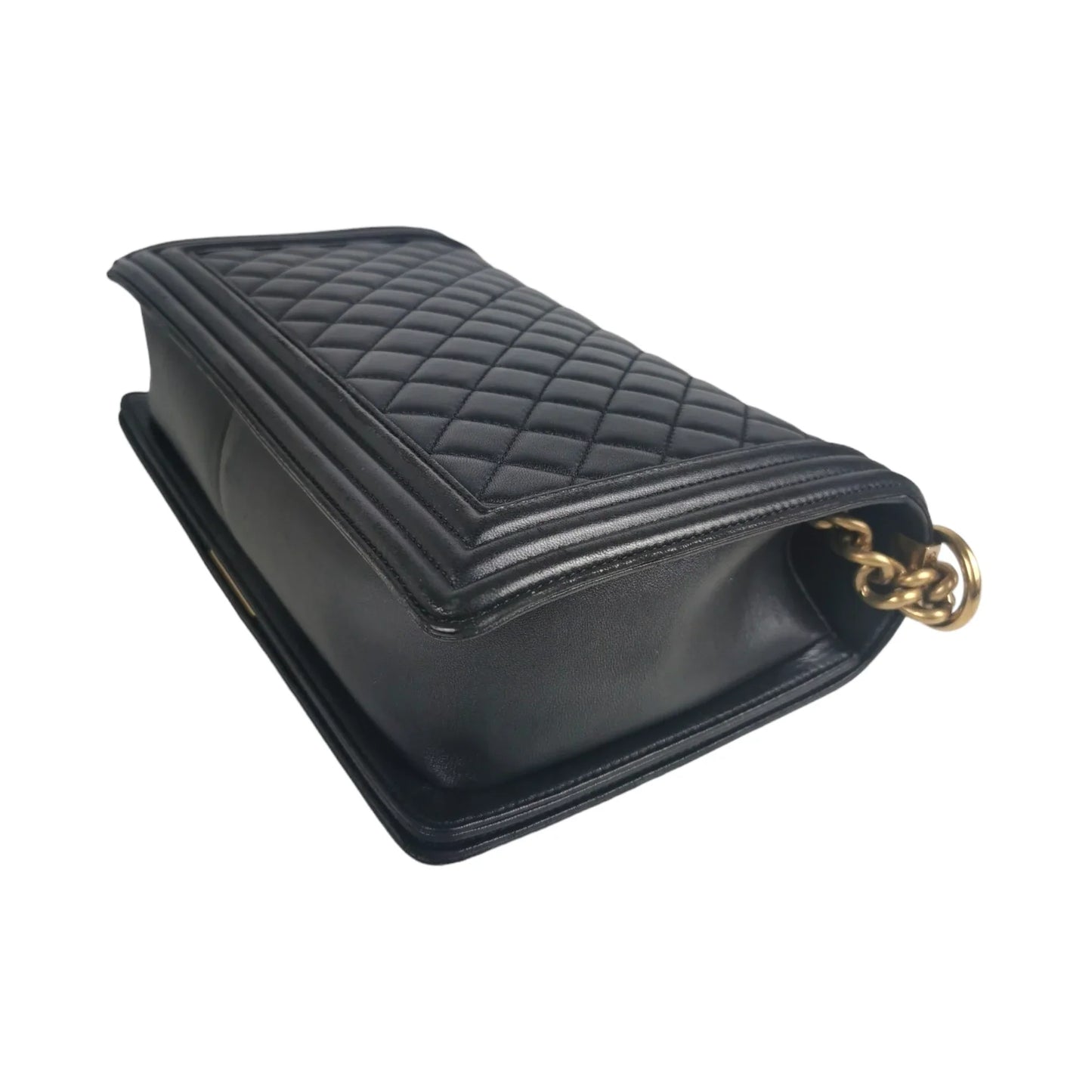 Chanel Boy Large Black Lambskin Gold