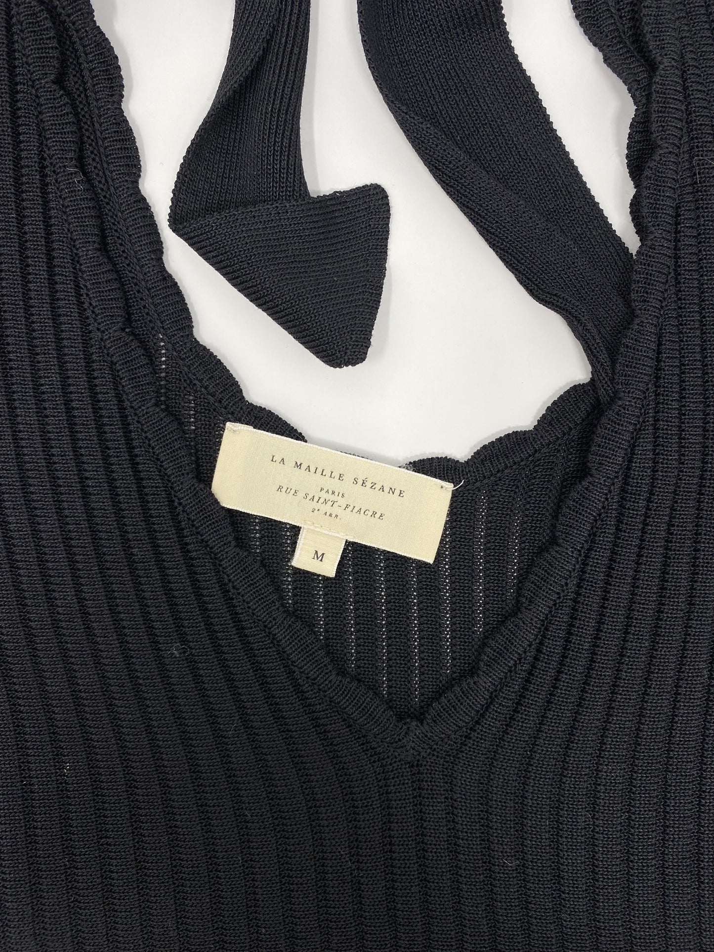 SÃƒÆ’Ã¢â‚¬Â°ZANE BLACK VISCOSE TOP WITH BACK DETAIL - SIZE M